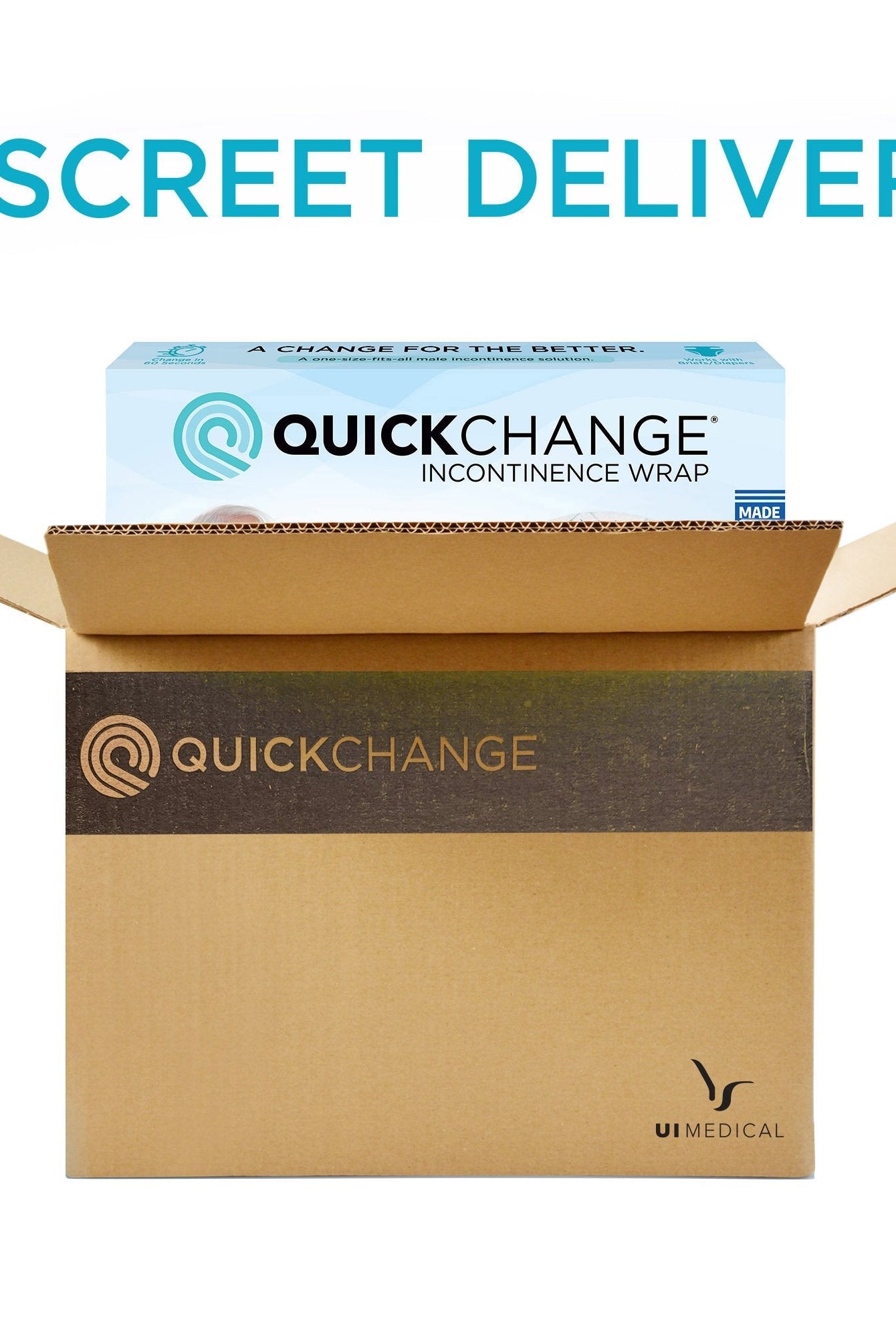 QuickChange Incontinence Wrap, Incontinence Pad, Catheter Replacement, Incontinence Underwear, QuickChange Men's Incontinence Wrap | Maximum Absorbency | One-Size | 400 Count - QuickChange Men's Incontinence Wrap