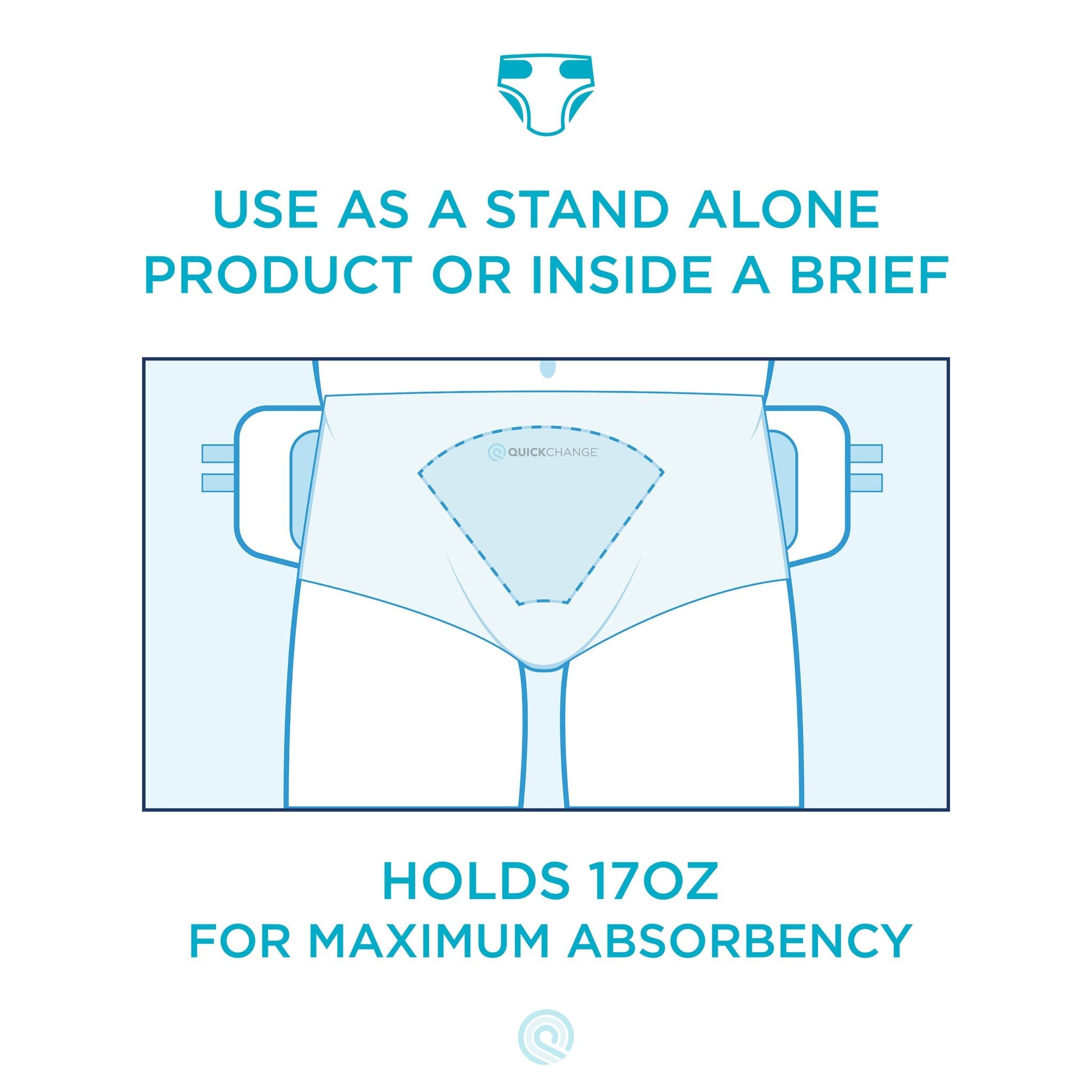 QuickChange Incontinence Wrap, Incontinence Pad, Catheter Replacement, Incontinence Underwear, QuickChange Men's Incontinence Wrap | Maximum Absorbency | One-Size | 35 Count - QuickChange Men's Incontinence Wrap